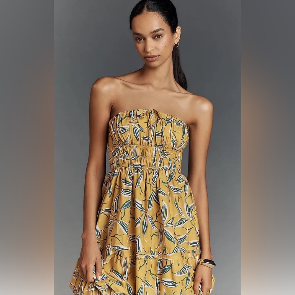 NWT Anthropologie The Somerset Strapless Maxi Floral Dress, Size XS - Picture 2 of 7